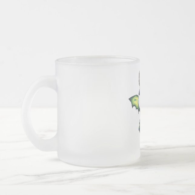 Caneca De Café Vidro Jateado Design de Dragão de Halloween (Esquerda)