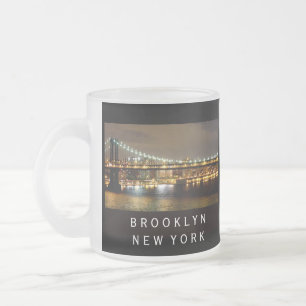 Caneca De Café Vidro Jateado Design do casamento de Brooklyn New York