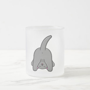 CANECA DE CAFÉ VIDRO JATEADO DESIGN NAUGHTY CAT BACK