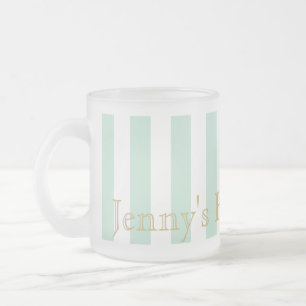 Caneca De Café Vidro Jateado Design Personalizado De Mug Com Lixeira Verde Mint