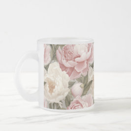 Caneca De Café Vidro Jateado Designer de Peões Brancos Grandes Rosa Impressão M