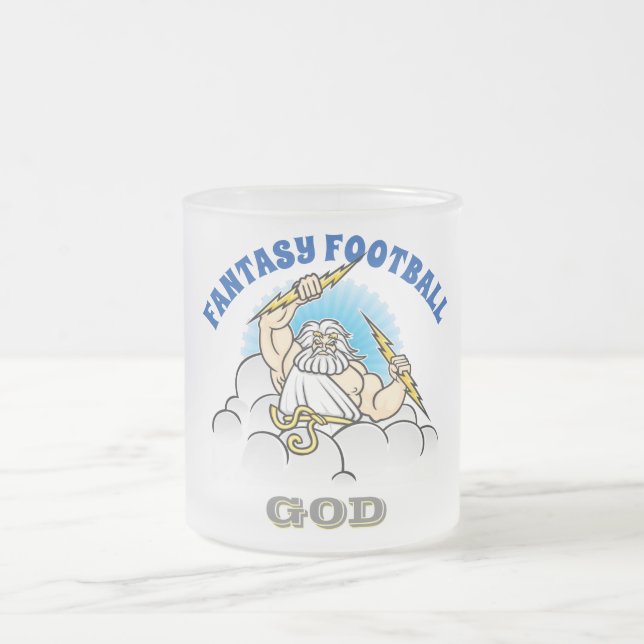 Caneca De Café Vidro Jateado DEUS do futebol da fantasia (Centro)