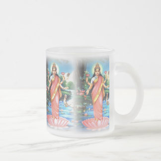 Caneca De Café Vidro Jateado Deusa de LAKSHMI da riqueza e da prosperidade