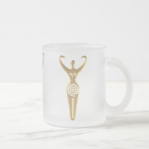 Caneca De Café Vidro Jateado Deusa Espiral