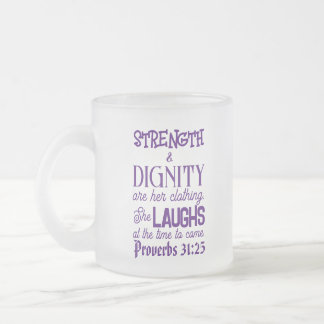 Caneca De Café Vidro Jateado Dia de as mães Proverbs 31:25 Mug