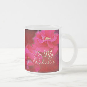 Caneca De Café Vidro Jateado dia de os namorados - Romance e Rosas vermelhas