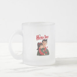 Caneca De Café Vidro Jateado Dia de os pais Herói