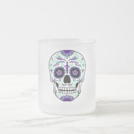Caneca De Café Vidro Jateado Dia do Crânio do Morto da Día de Muertos