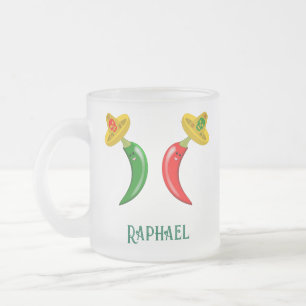 Caneca De Café Vidro Jateado Dia dos Mortos do Chile Nome Personalizado