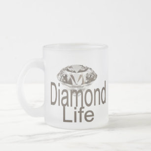 Caneca De Café Vidro Jateado Diamond Life