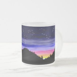 Caneca De Café Vidro Jateado Diamond Night