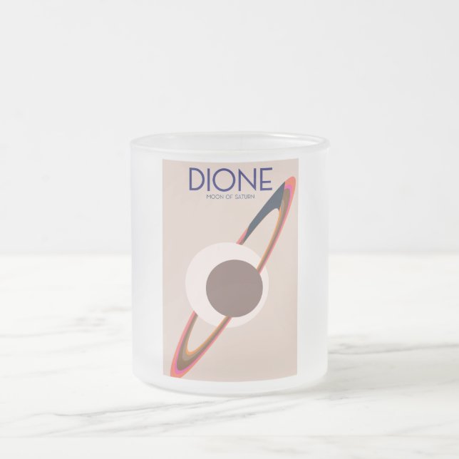 Caneca De Café Vidro Jateado Dione - Lua de Saturno Arte Espacial (Centro)