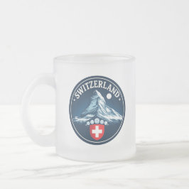 Caneca De Café Vidro Jateado Distintivo da Herança do Matterhorn Suíço