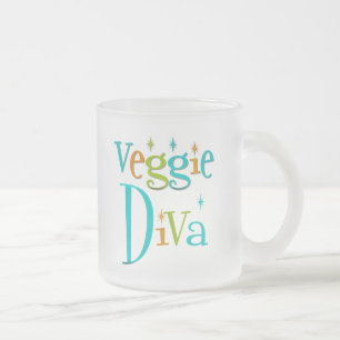 Caneca De Café Vidro Jateado Diva retro do vegetariano