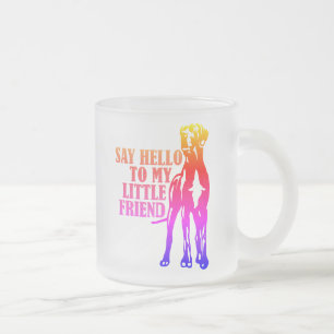 Caneca De Café Vidro Jateado diz olá ao meu pequeno amigo