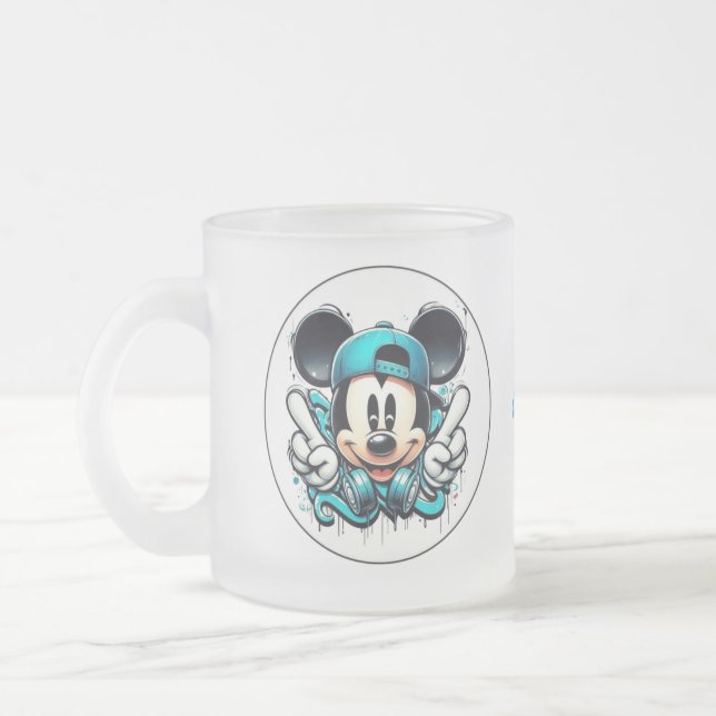 Caneca De Café Vidro Jateado DJ Mickeymouse (Esquerda)