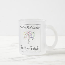 Caneca De Café Vidro Jateado Do Papel Ao Logotipo Do Pessoas