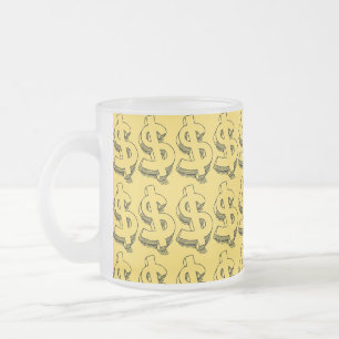 Caneca De Café Vidro Jateado dolar dourado
