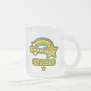 Caneca De Café Vidro Jateado Doutor da estrela mundial