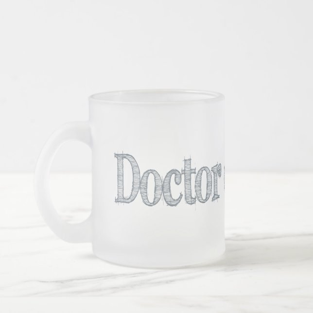 Caneca De Café Vidro Jateado Doutor em Letras (Esquerda)