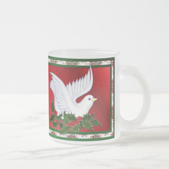 Caneca De Café Vidro Jateado Dove e Holly (Direita)