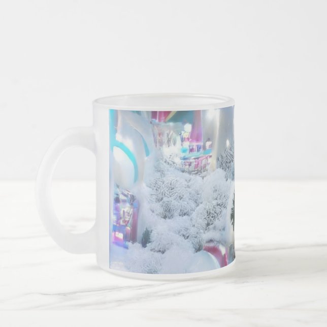Caneca De Café Vidro Jateado Dreamy Winter Wonderland Lights (Esquerda)