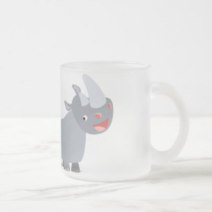 Caneca De Café Vidro Jateado Duas canetas de Fosco Rhinos