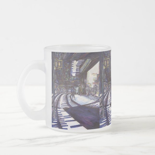 Caneca De Café Vidro Jateado Dusting the Piano (Esquerda)