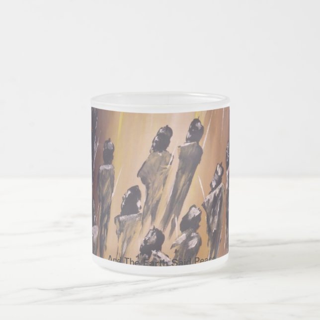 Caneca De Café Vidro Jateado E a terra disse a paz (Centro)