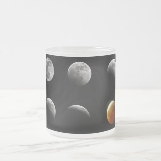 Caneca De Café Vidro Jateado Eclipse de Lua Completa (Centro)