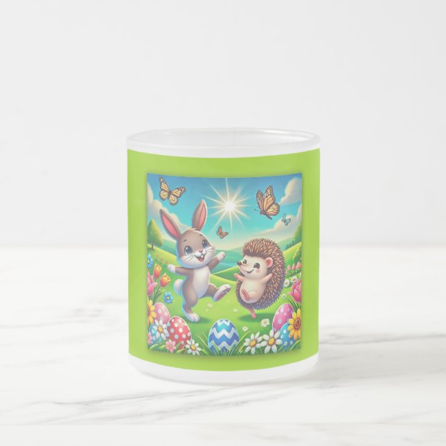 Caneca De Café Vidro Jateado Ein glücklicher Hase und Igel (Centro)