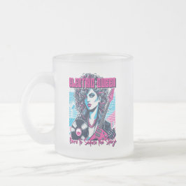 Caneca De Café Vidro Jateado Electric Queen - Born to seduce the Stage