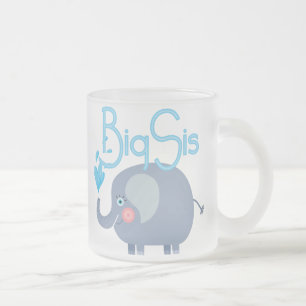 Caneca De Café Vidro Jateado Elefante Big Sis
