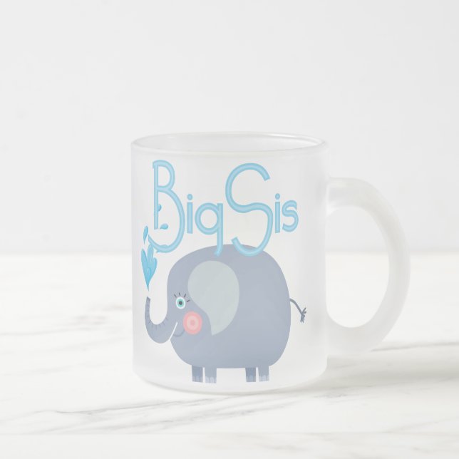 Caneca De Café Vidro Jateado Elefante Big Sis (Direita)