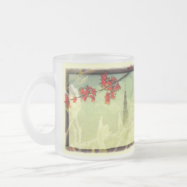 Caneca De Café Vidro Jateado Elegância (Esquerda)