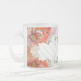 Caneca De Café Vidro Jateado Elegant rustic floral