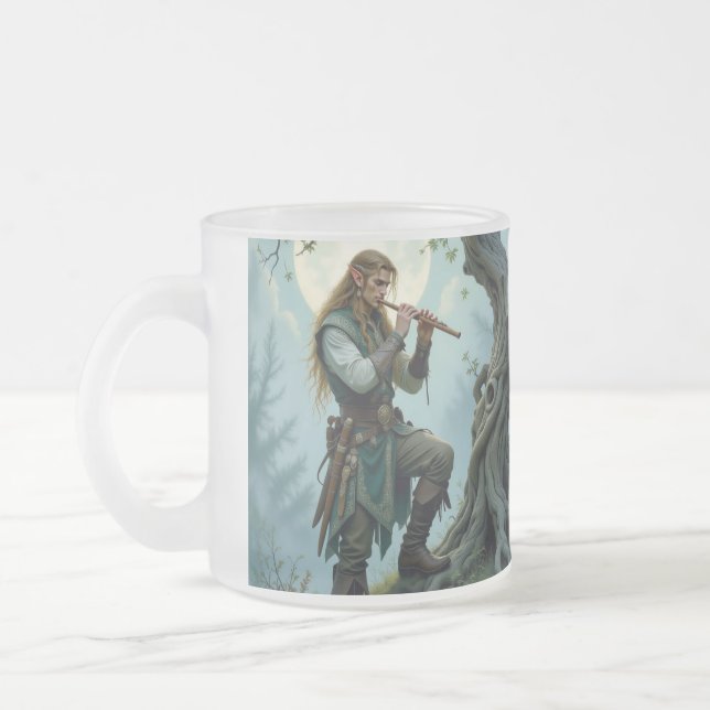 Caneca De Café Vidro Jateado Elfo (Esquerda)