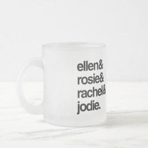 Caneca De Café Vidro Jateado Ellen Rosie Rachel e Jodie