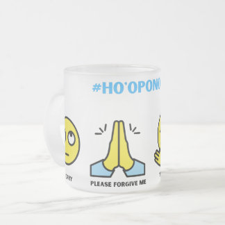 Caneca De Café Vidro Jateado Emoji Ho'oponopono Coffee Mug