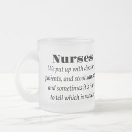 Caneca De Café Vidro Jateado Enfermeiras