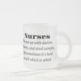 Caneca De Café Vidro Jateado Enfermeiras