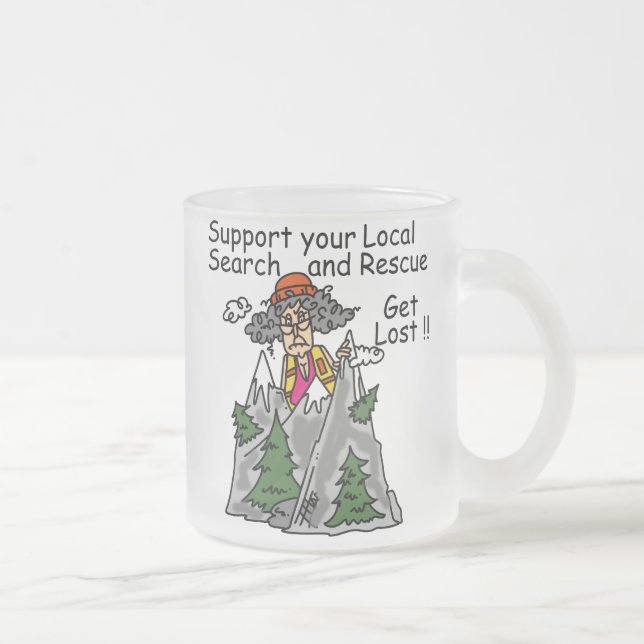 Caneca De Café Vidro Jateado Engraçado obtenha perdido (Direita)