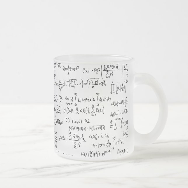 Caneca De Café Vidro Jateado Equações escritas mão //da matemática (Direita)