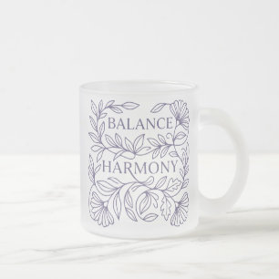 Caneca De Café Vidro Jateado Equilíbrio & Harmonia