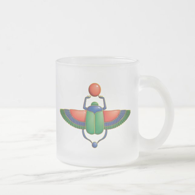 Caneca De Café Vidro Jateado Escaravelho egípcio (Direita)