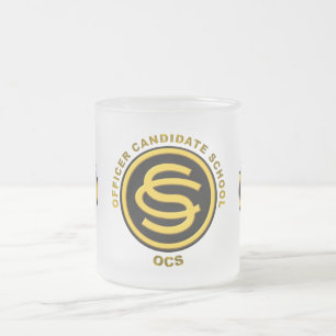 Caneca De Café Vidro Jateado Escola Candidata de Oficial do Exército - OCS