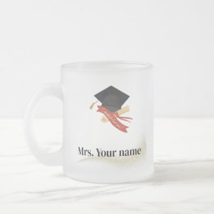 Caneca De Café Vidro Jateado Escola Elegante de formando Mínimo de Graduação Do