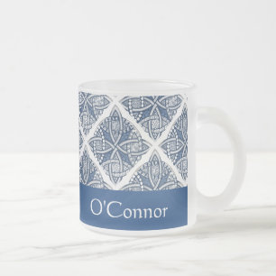 Caneca De Café Vidro Jateado Escolha seu padrão decorativo de nó celta de cor