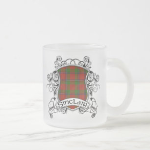 Caneca De Café Vidro Jateado Escudo Sinclair Tartan