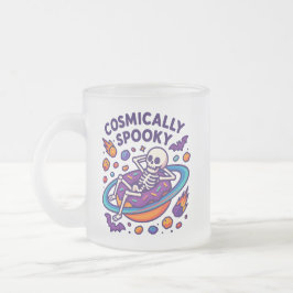 Caneca De Café Vidro Jateado Espaço de Design Assustadoramente Cósmico Esquelet
